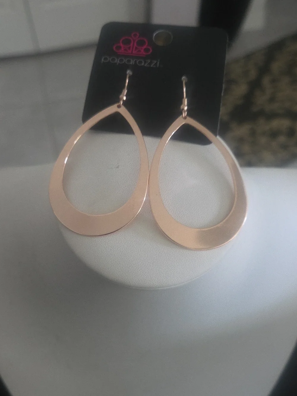 Paparazzi Rose Gold Tear Drop Earrings NWT